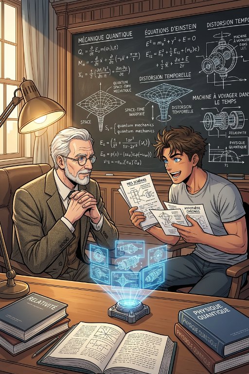Xay Nakamura étudiant la physique quantique avec le professeur Chen au MIT dans le roman Kronos 2060