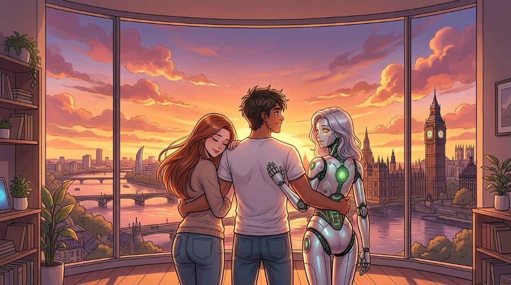 Xay, Julia et Juliana réunis à Londres, fin du roman Kronos 2060